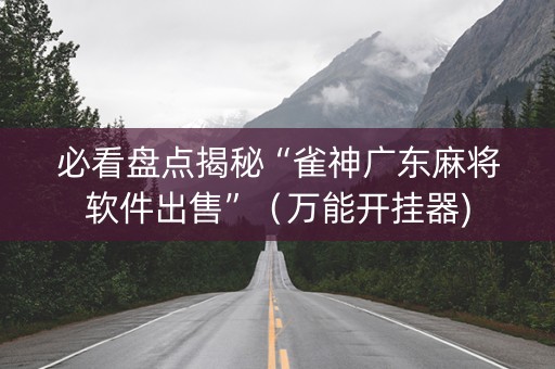 必看盘点揭秘“雀神广东麻将软件出售”（万能开挂器)