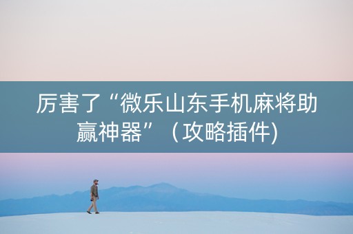 厉害了“微乐山东手机麻将助赢神器”（攻略插件)