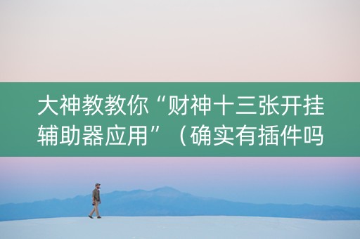 大神教教你“财神十三张开挂辅助器应用”（确实有插件吗)