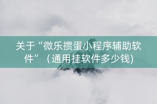 关于“微乐掼蛋小程序辅助软件”（通用挂软件多少钱)