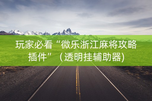 玩家必看“微乐浙江麻将攻略插件”（透明挂辅助器)