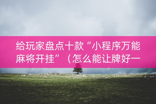 给玩家盘点十款“小程序万能麻将开挂”（怎么能让牌好一点)