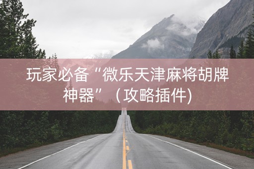 玩家必备“微乐天津麻将胡牌神器”（攻略插件)