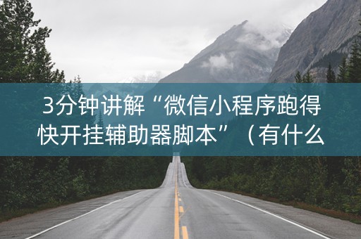 3分钟讲解“微信小程序跑得快开挂辅助器脚本”（有什么规律)