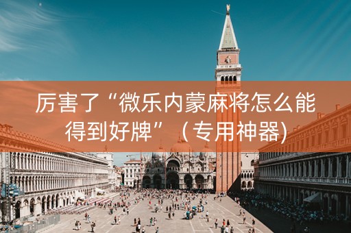 厉害了“微乐内蒙麻将怎么能得到好牌”（专用神器)