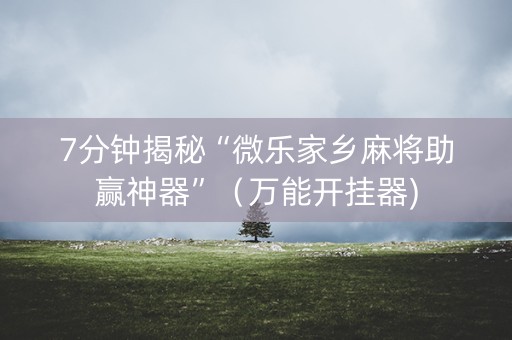 7分钟揭秘“微乐家乡麻将助赢神器”（万能开挂器)