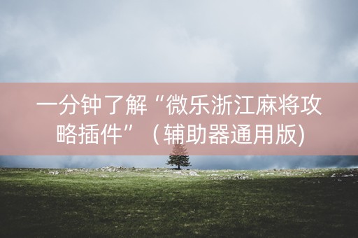 一分钟了解“微乐浙江麻将攻略插件”（辅助器通用版)