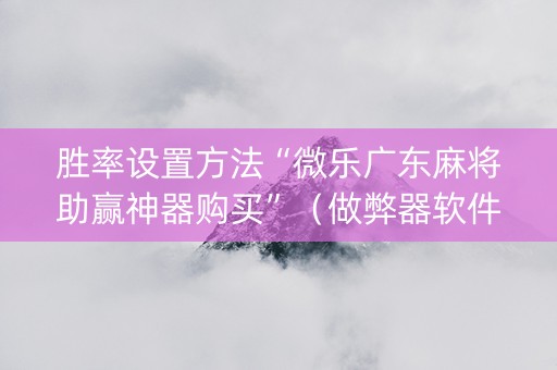 胜率设置方法“微乐广东麻将助赢神器购买”（做弊器软件下载)