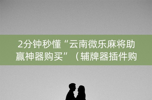 2分钟秒懂“云南微乐麻将助赢神器购买”（辅牌器插件购买)