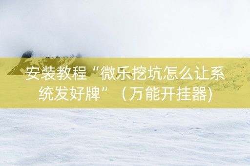 安装教程“微乐挖坑怎么让系统发好牌”（万能开挂器)
