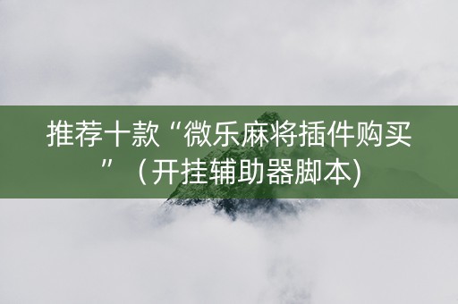 推荐十款“微乐麻将插件购买”（开挂辅助器脚本)