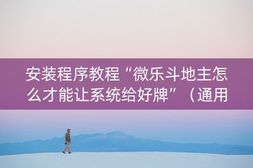 安装程序教程“微乐斗地主怎么才能让系统给好牌”（通用挂软件多少钱)