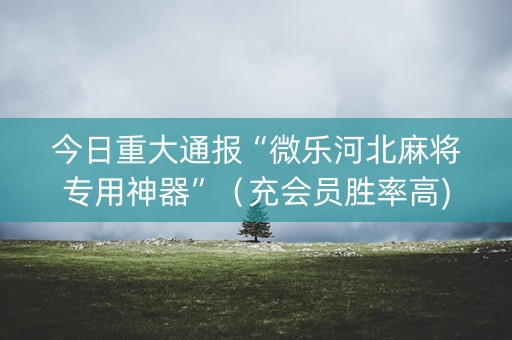 今日重大通报“微乐河北麻将专用神器”（充会员胜率高)
