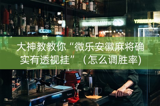 大神教教你“微乐安徽麻将确实有透视挂”（怎么调胜率)