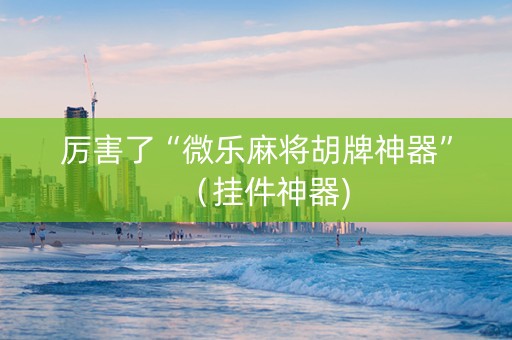 厉害了“微乐麻将胡牌神器”（挂件神器)
