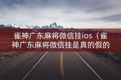 雀神广东麻将微信挂ios（雀神广东麻将微信挂是真的假的）
