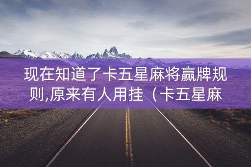 现在知道了卡五星麻将赢牌规则,原来有人用挂（卡五星麻将实战讲解）