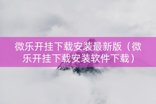 微乐开挂下载安装最新版（微乐开挂下载安装软件下载）