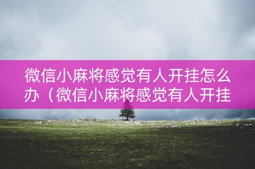 微信小麻将感觉有人开挂怎么办（微信小麻将感觉有人开挂怎么办啊）