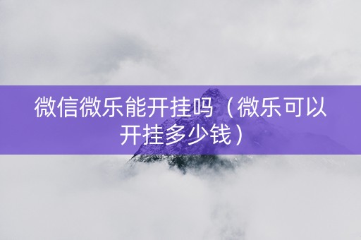 微信微乐能开挂吗（微乐可以开挂多少钱）