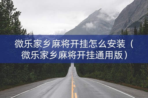 微乐家乡麻将开挂怎么安装（微乐家乡麻将开挂通用版）