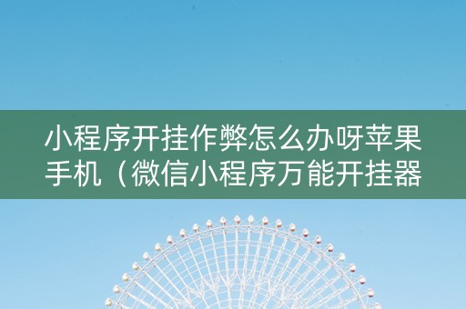 小程序开挂作弊怎么办呀苹果手机（微信小程序万能开挂器ios）