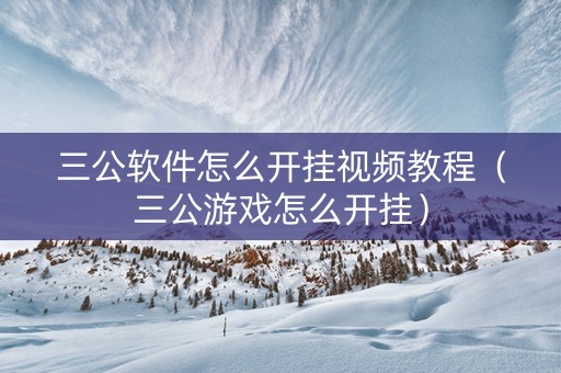 三公软件怎么开挂视频教程（三公游戏怎么开挂）