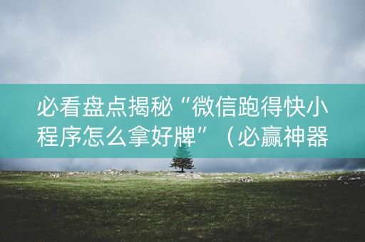 必看盘点揭秘“微信跑得快小程序怎么拿好牌”（必赢神器免费安装)