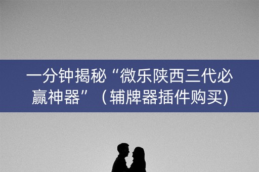 一分钟揭秘“微乐陕西三代必赢神器”（辅牌器插件购买)