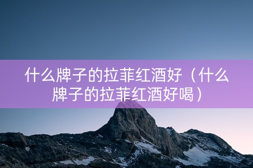 什么牌子的拉菲红酒好（什么牌子的拉菲红酒好喝）