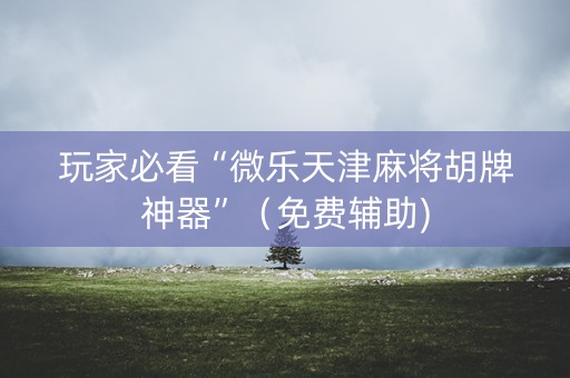玩家必看“微乐天津麻将胡牌神器”（免费辅助)