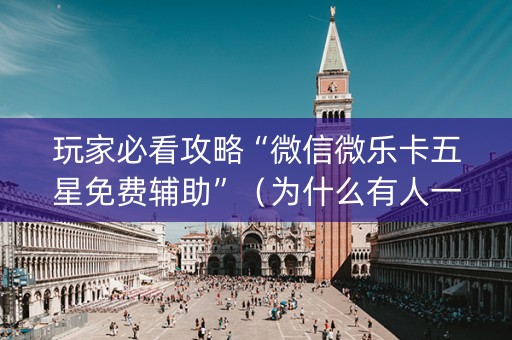 玩家必看攻略“微信微乐卡五星免费辅助”（为什么有人一直赢)
