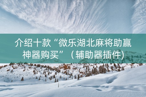 介绍十款“微乐湖北麻将助赢神器购买”（辅助器插件)
