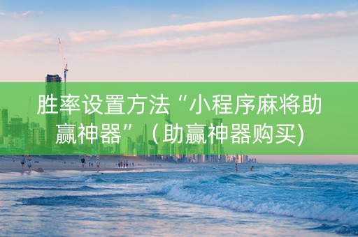 胜率设置方法“小程序麻将助赢神器”（助赢神器购买)