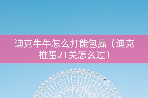 迪克牛牛怎么打能包赢（迪克推蛋21关怎么过）