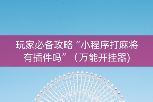 玩家必备攻略“小程序打麻将有插件吗”（万能开挂器)