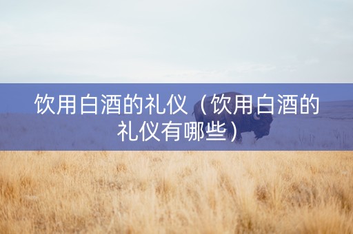 饮用白酒的礼仪（饮用白酒的礼仪有哪些）