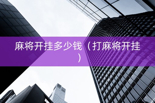 麻将开挂多少钱（打麻将开挂）