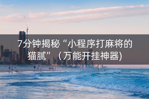 7分钟揭秘“小程序打麻将的猫腻”（万能开挂神器)
