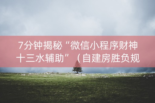 7分钟揭秘“微信小程序财神十三水辅助”（自建房胜负规律)