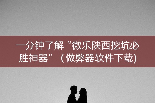 一分钟了解“微乐陕西挖坑必胜神器”（做弊器软件下载)