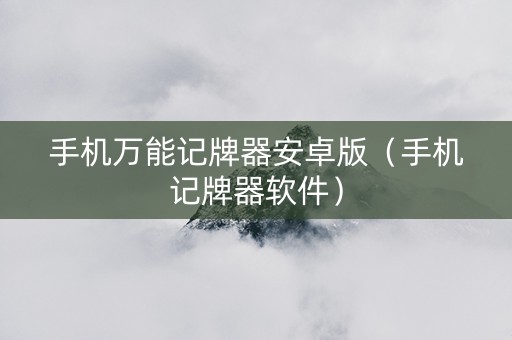 手机万能记牌器安卓版（手机记牌器软件）