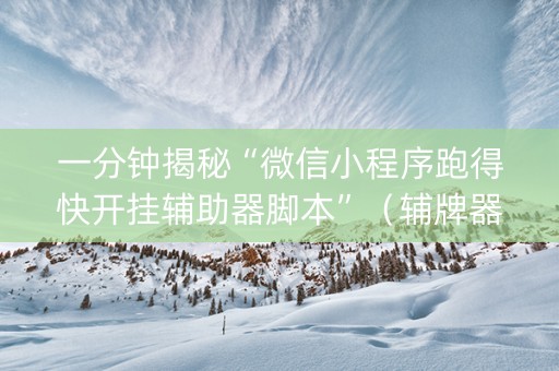 一分钟揭秘“微信小程序跑得快开挂辅助器脚本”（辅牌器插件购买)