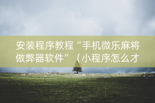 安装程序教程“手机微乐麻将做弊器软件”（小程序怎么才会赢)