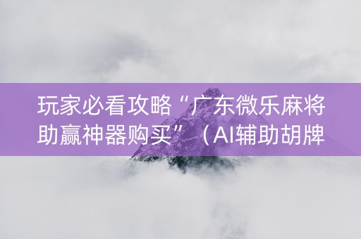 玩家必看攻略“广东微乐麻将助赢神器购买”（AI辅助胡牌规则)