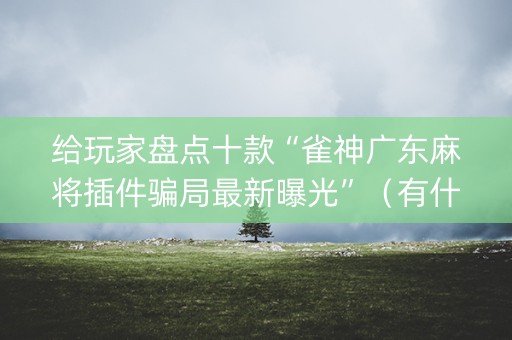 给玩家盘点十款“雀神广东麻将插件骗局最新曝光”（有什么诀窍)