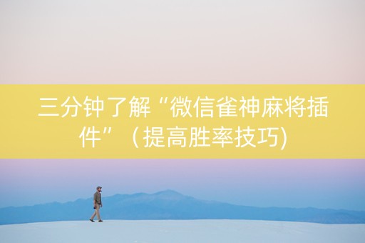 三分钟了解“微信雀神麻将插件”（提高胜率技巧)