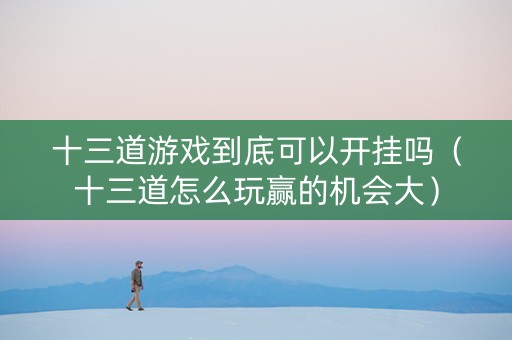 十三道游戏到底可以开挂吗（十三道怎么玩赢的机会大）