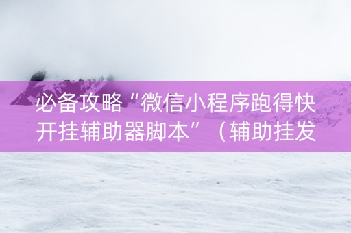 必备攻略“微信小程序跑得快开挂辅助器脚本”（辅助挂发牌规律)