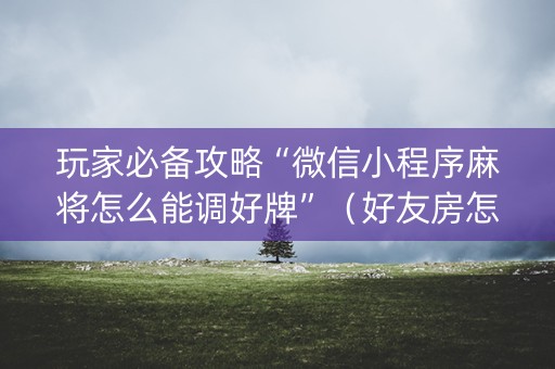 玩家必备攻略“微信小程序麻将怎么能调好牌”（好友房怎么才能赢)